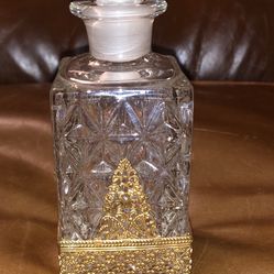 Vintage pressed glass perfume bottle