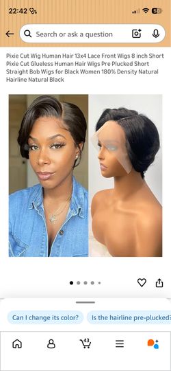 8 Inch 13x4 HD Lace Front pixie Wig | 200% Density | 100% Human Hair