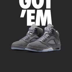 Jordan 5 Wolf Grey Size 10 Brand New