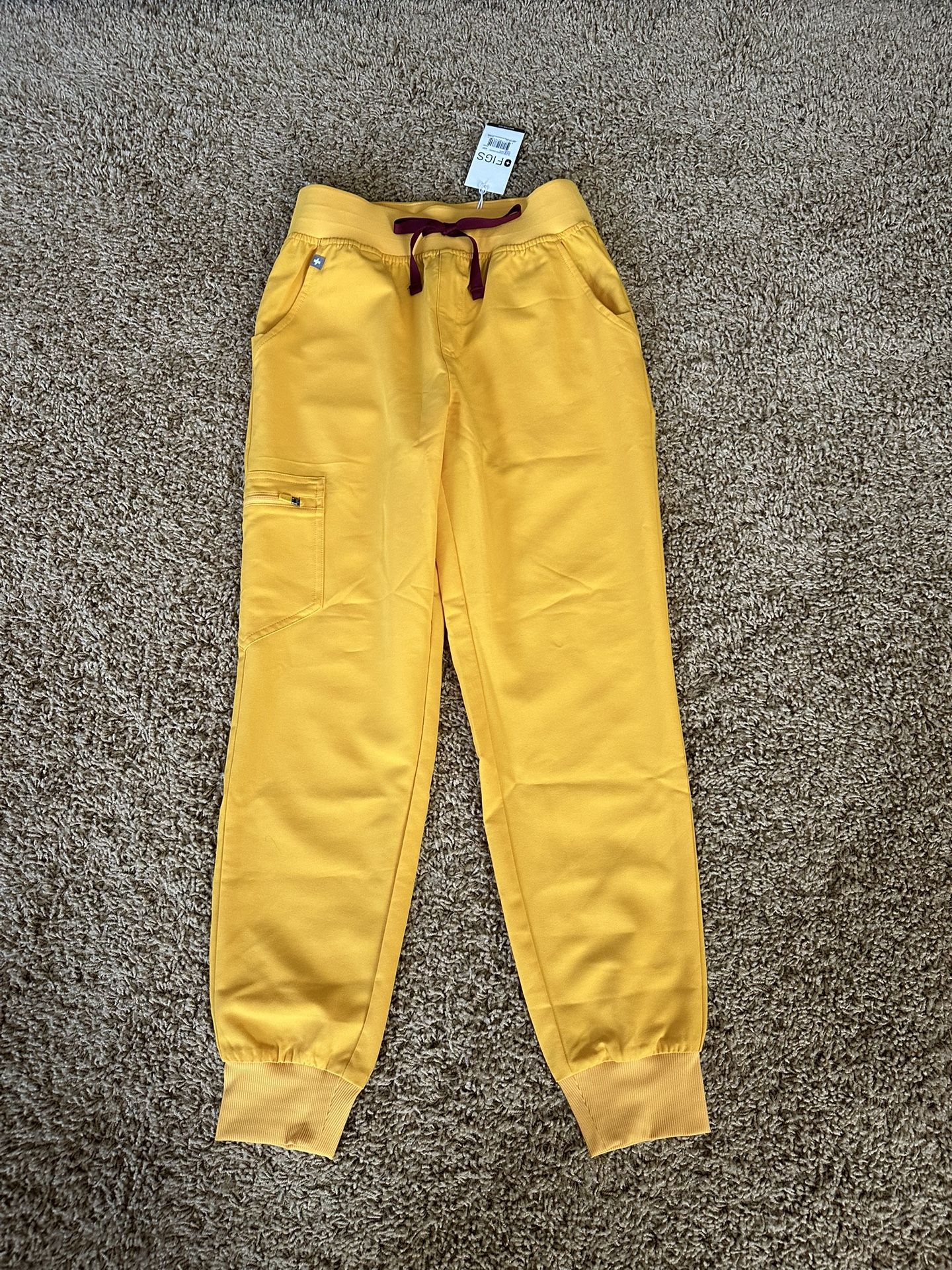 NWT Figs HW Emergency Yellow Scrub Zamora Pants XSP