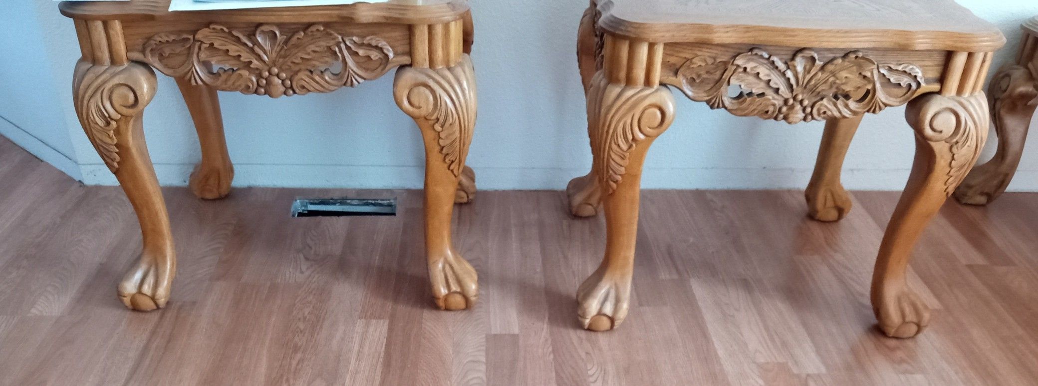 Oak 3 Piece Set Coffee Table And 2 End Tables