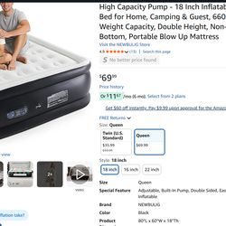 18 inch Air Mattress