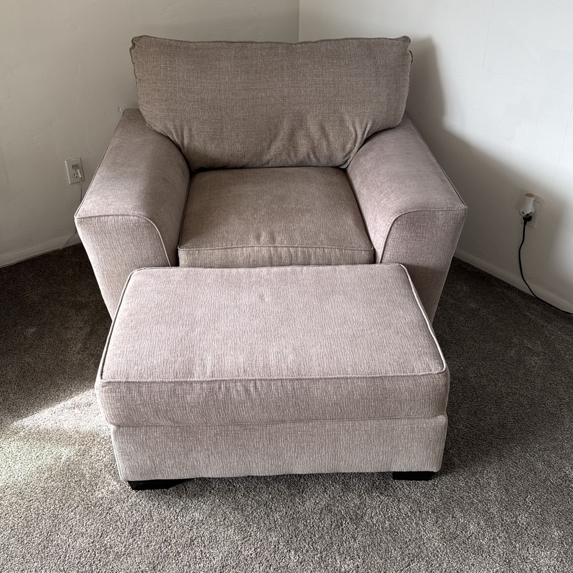 Large Oversized Chair With Matching Ottoman