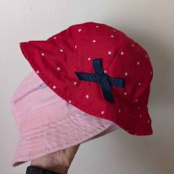 Carter's Child of Mine Bucket Hats Size Up to 9months and 46cm Red with White Polka Dot and Pink Hat