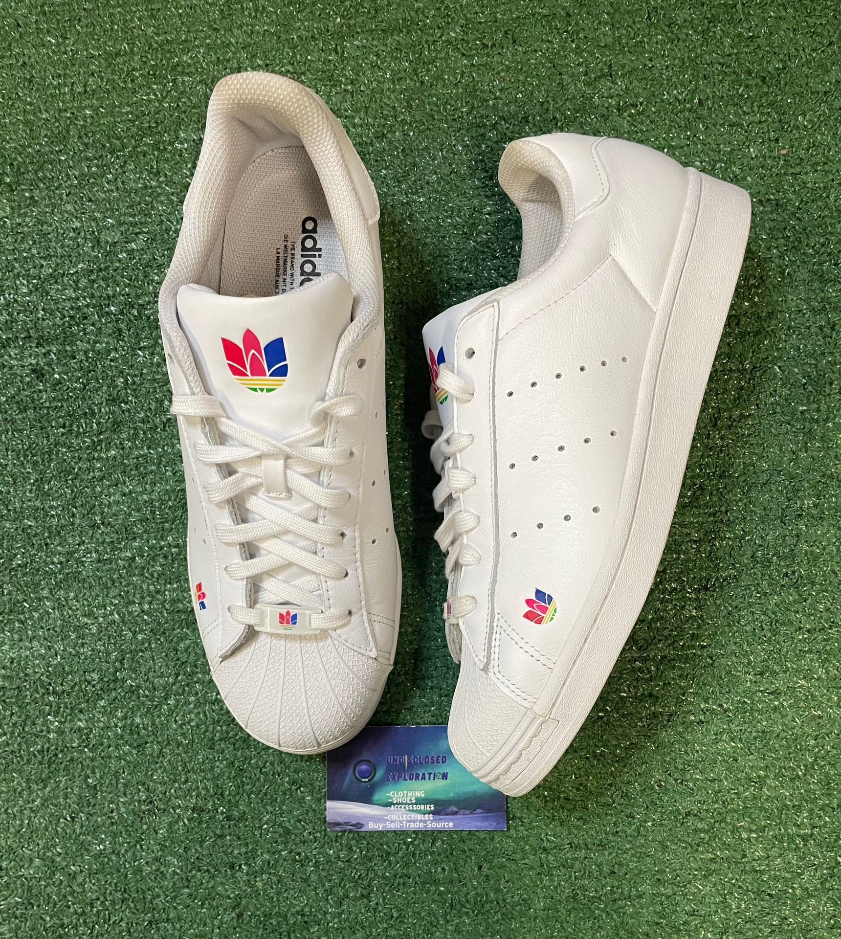 Adidas superstar pure cloud white size 10men/11.5women