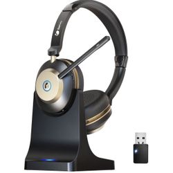Wireless Headset with Mic for Work