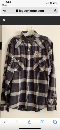 Harley Davidson plaid cotton men’s shirt size Large