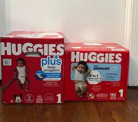 Huggies Little Snugglers Plus Size 1 Diapers x2