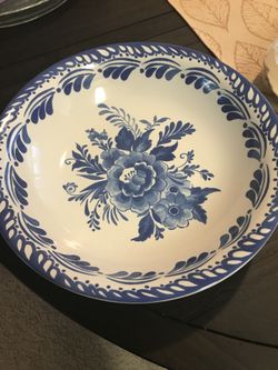 AERIN Sea Blue Floral Dinnerware Collection serving bowl