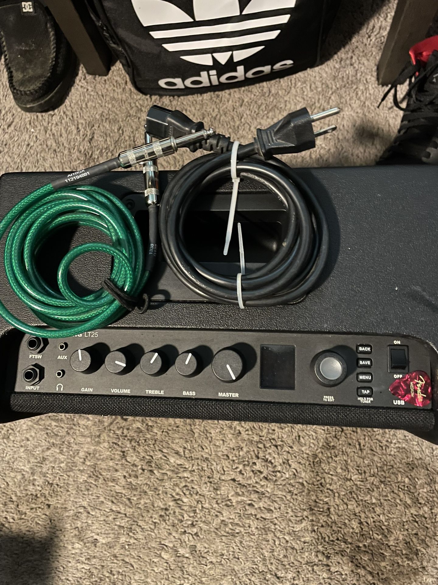 Pink Guitar With Amp