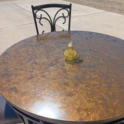 Beautiful Twisted Wrought Iron Dining Room Set 