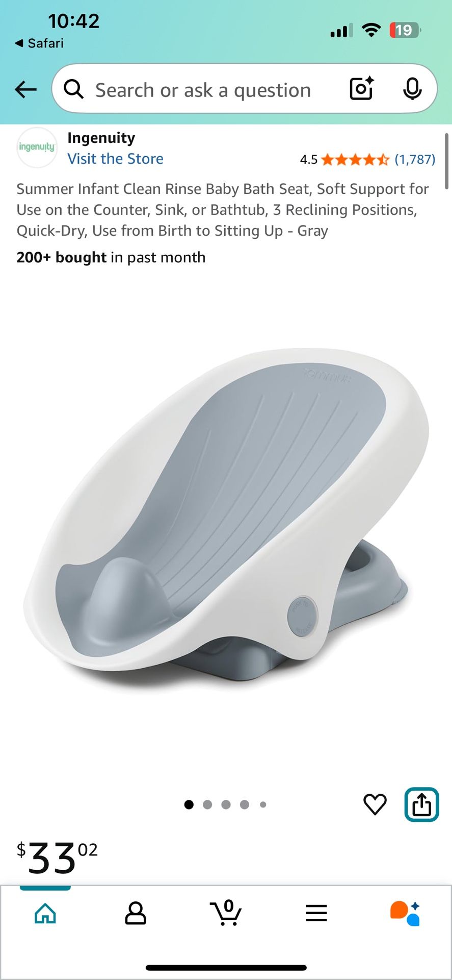 Bath Seat  Summers Clean Rinse 