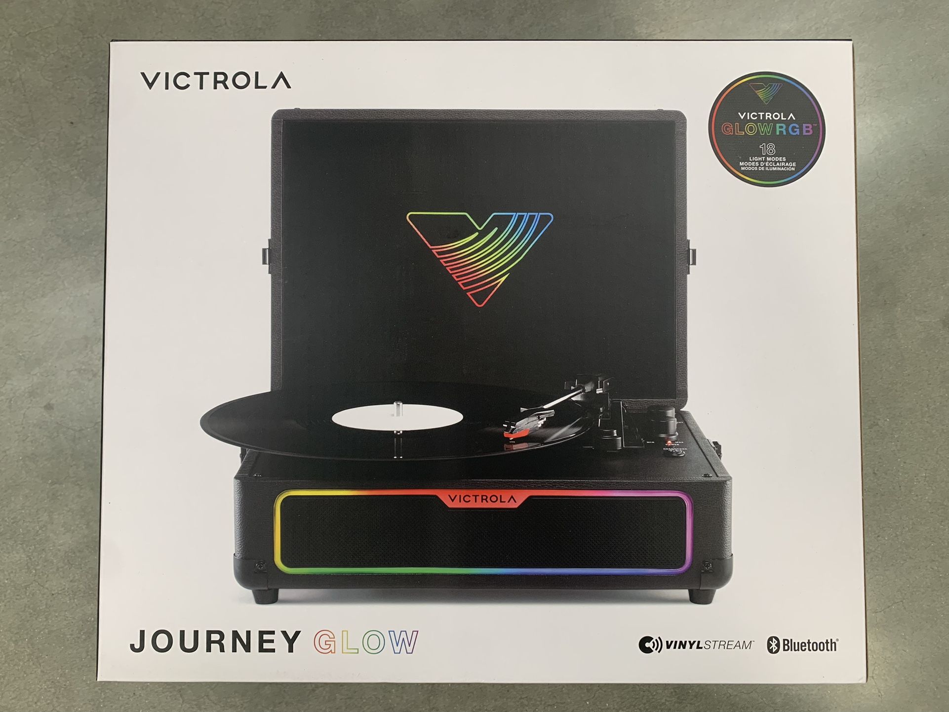 Victrola Journey Glow Illuminated Suitcase Record Player with Built-In Speakers