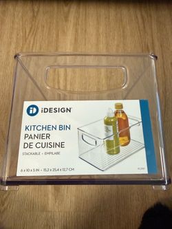 iDesign Clear Plastic Stackable Kitchen Bin