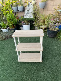 3-Tier Light Wood Shelving Unit