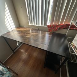 Sturdy Office Desk with Shelves – 4ft 8in Long, Great Condition!