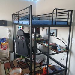 Twin Metal Bunk Bed With Desk