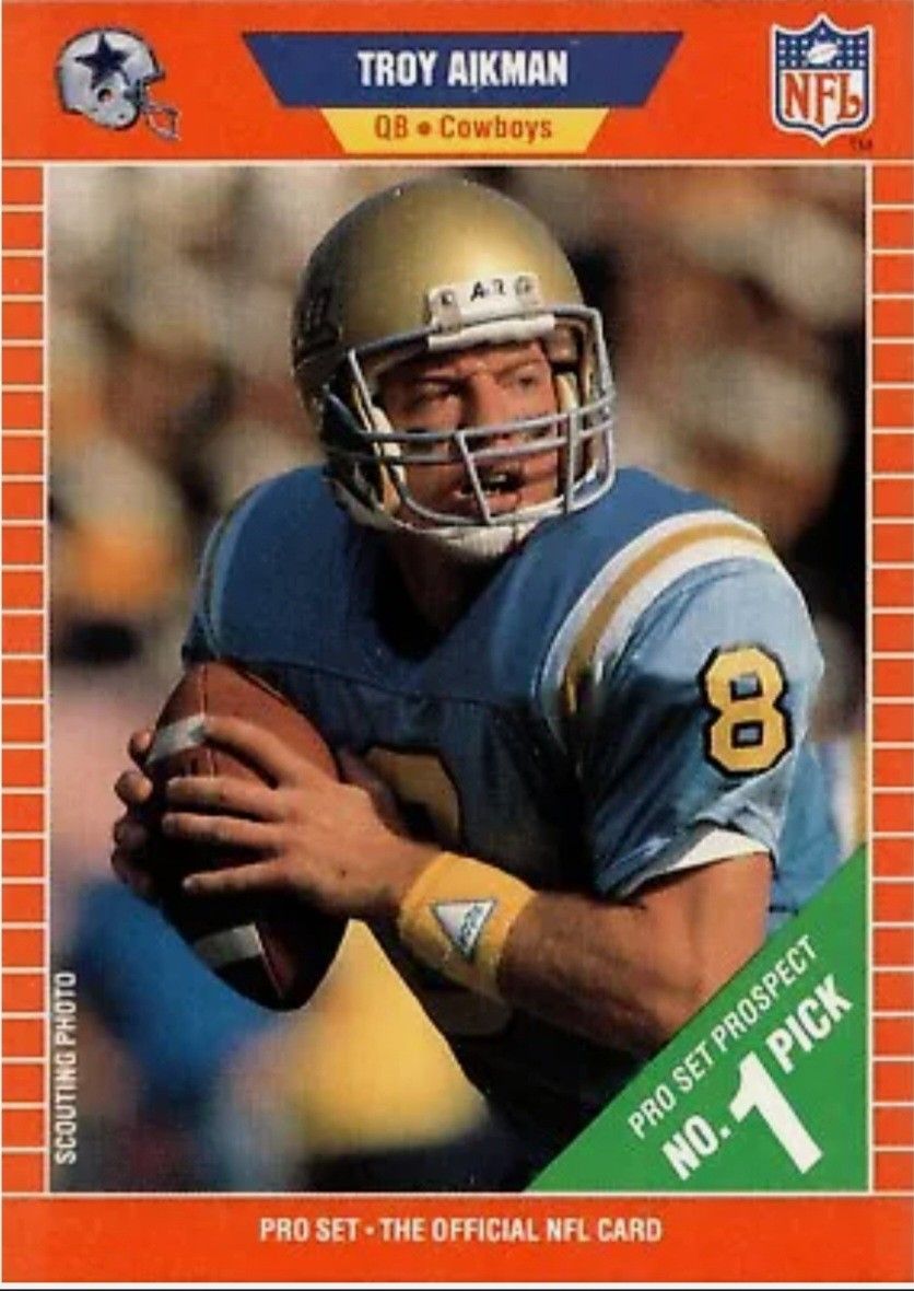 Troy Aikman Rookie 1989 Pro Set #490, Dallas Cowboys HOF Quarterback!