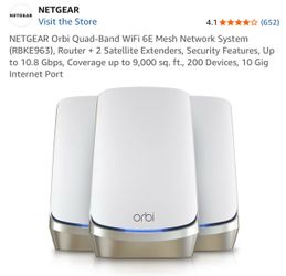 NETGEAR Orbi WiFi 6E Mesh System RBKE963
