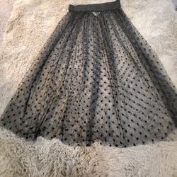 Lace Sheer Poke A Dot Skirt