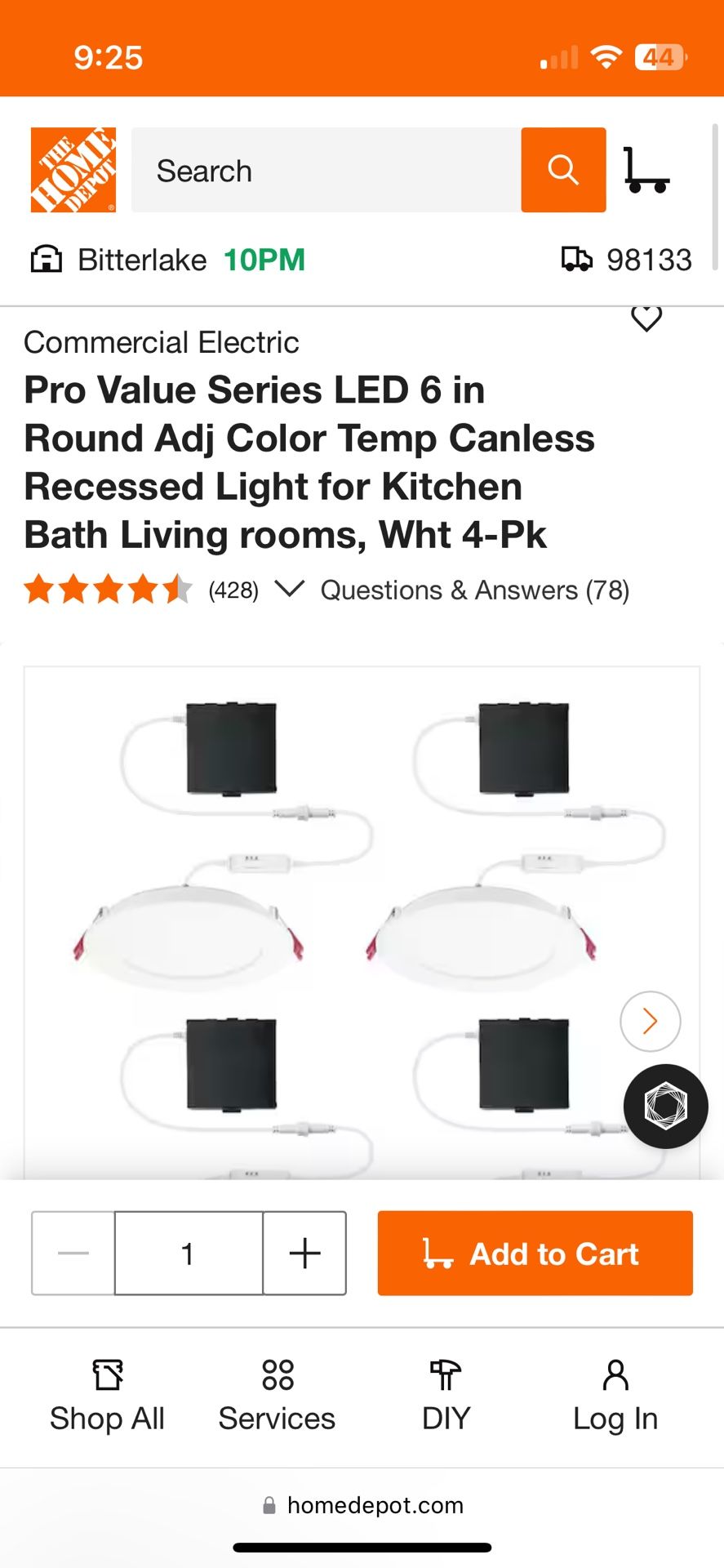 Recessed Can Lights 6” 7x Commercial Electric