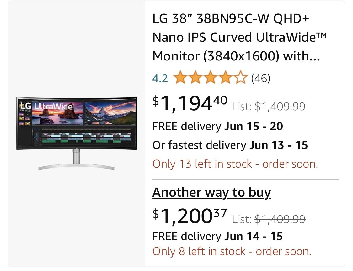 38 inch Curved Monitor