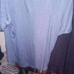 Men's Extra Large Then Silky Material Colored Button Shirts These Are Two Of Them And Dark Blue One