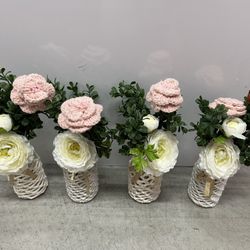 Knitted Floral Decorative Center Piece