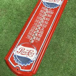 Nice Vintage PEPSI COLA Thermometer Sign Very Nice Condition 