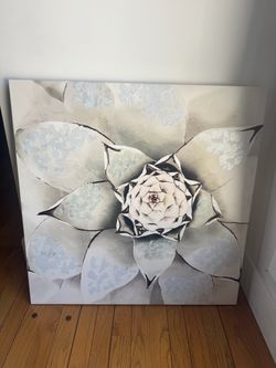 Large Floral Canvas Wall Art Succulent
