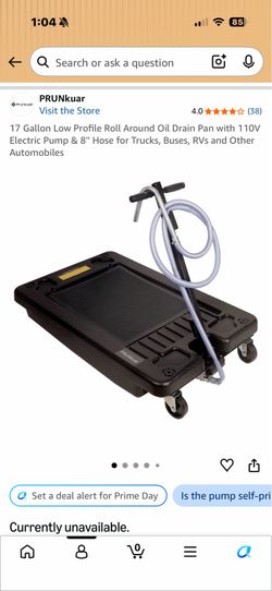 17 gallon low profile oil drain can with motor