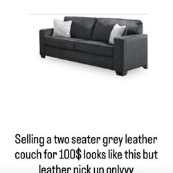 Leather Couch, Similar To Photo - Almost New