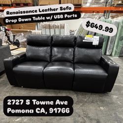 Renaissance Leather Power Recliner Sofa