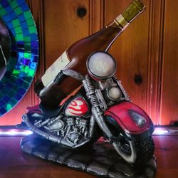 New Harley Davidson Motor Cycle Wine Bottle Holder - 14.5" long 5.5" wide 10" tall