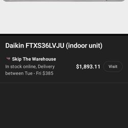 Brand New Daikin FTXS36LVJU 36,000 BTU Indoor Unit
