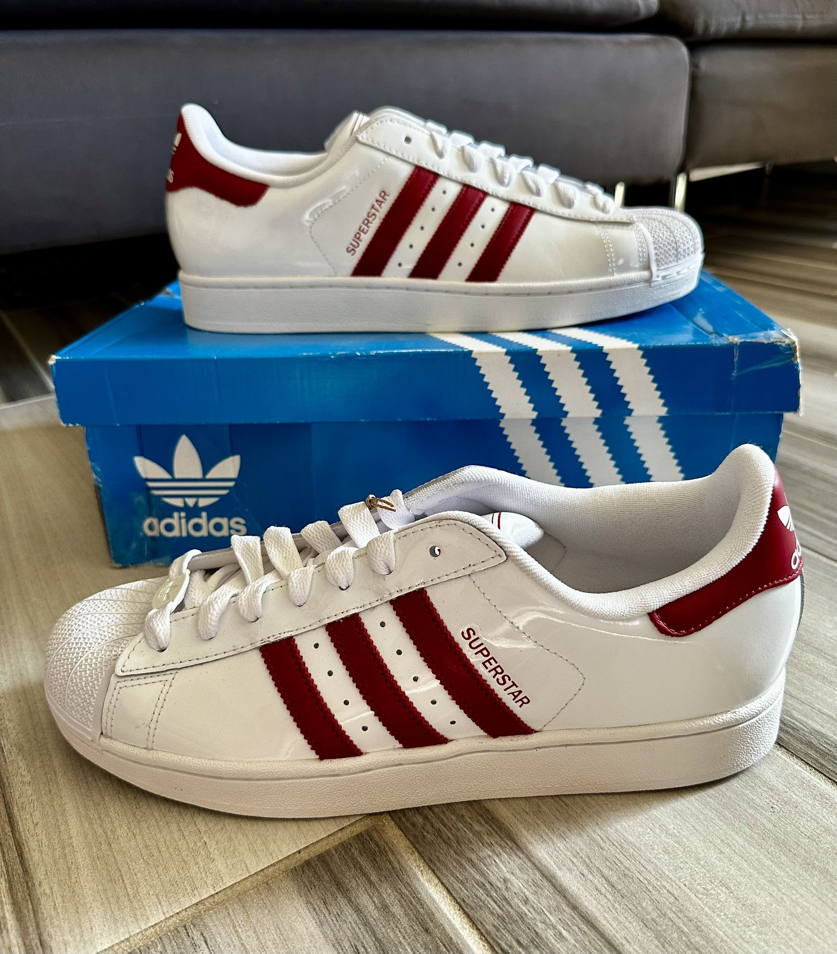 Adidas Originals Men's Superstar II Shoes - Victory Red White - Size 12