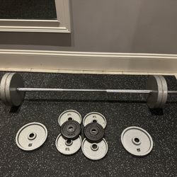 Weights Plus Barbell for Exercise Lifting