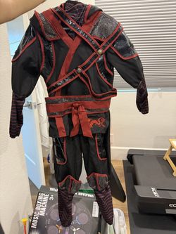 Ninja Costume - Black with Red Dragon, Kids