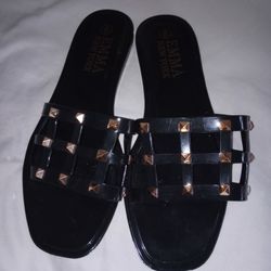 Emma New York Gold Embellished Sandals Size 8