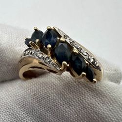 14k gold sapphire ring