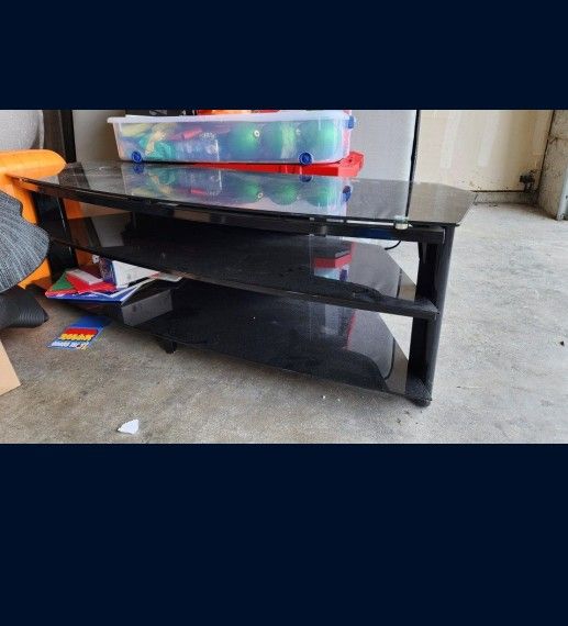 Free Black Glass TV Stand