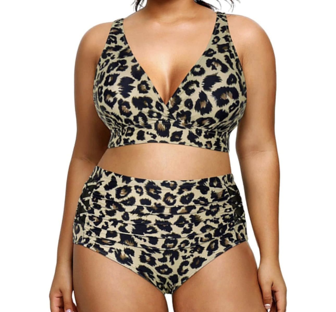Yonique Womens Medium Size Bikini High Waisted Swimsuits Two Piece Bathing Suits Tummy Control Swimwear