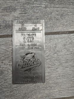Baltimore Orioles 1995 Metal Ticket