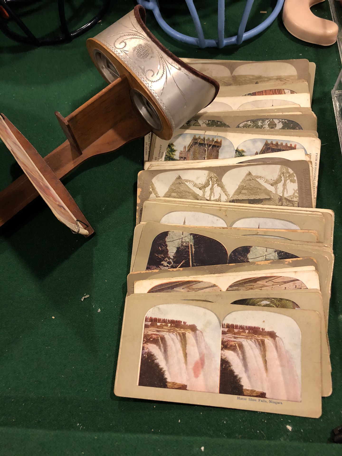 Antique Stereoscope with 47 stereoscopic images
