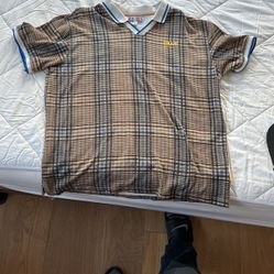 Club Sport Plaid Polo Size L