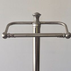 Standing toilet paper holder brushed nickel
