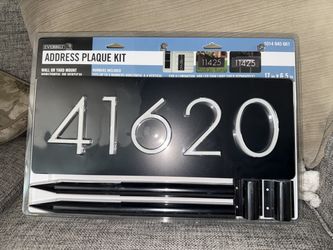 NEW Everbilt Dual-Mount Address Plaque Sign Kit 17x6.5 in. Black 22092