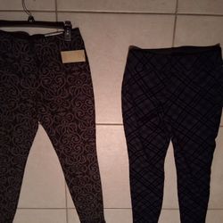 Macys Dressy Leggings.  Blk Print. Medium $10 Each