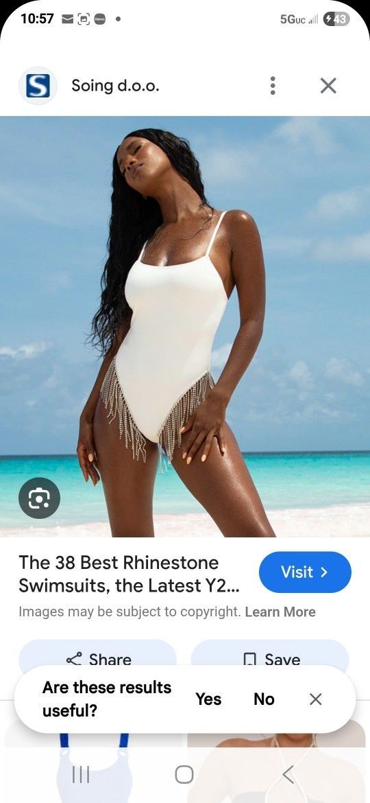 Bathing Suit New Tags Rhinestone White PrettyLittleThing diamante fringe bathing suit