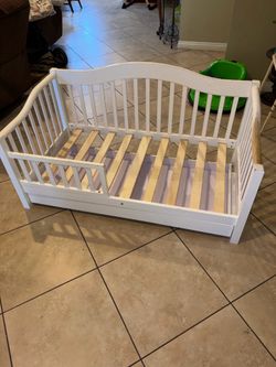 Toddler Bed with Storage Drawer & Mattress